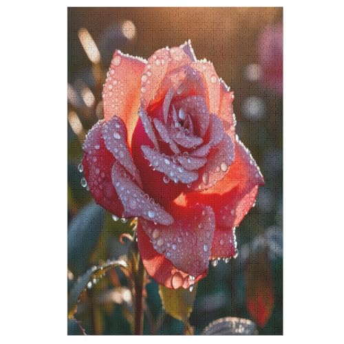 Puzzles Für Erwachsene, Rose, 1000-teilige Puzzles Für Erwachsene Und Kinder Ab 12 Jahren, Holzpuzzles Für Die Heimdekoration, （78×53cm） von GGJJTT