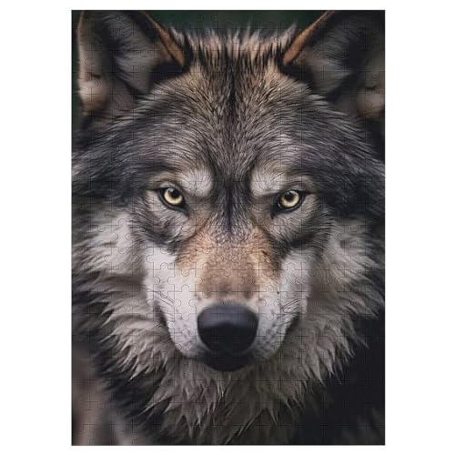 Puzzles Für Erwachsene, Wolf Puzzles Für Erwachsene, 300-teiliges Holzpuzzle, Geeignet Für Kinder Ab 12 Jahren, Die Pädagogische Puzzles Lernen （42×30cm） von GGJJTT