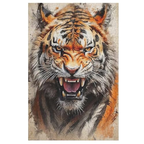 Puzzles Für Erwachsene 1000 Teiliges Tiger Puzzles Für Erwachsene Holzbrettpuzzles Denksportaufgaben Für Erwachsene （78×53cm） von GGJJTT