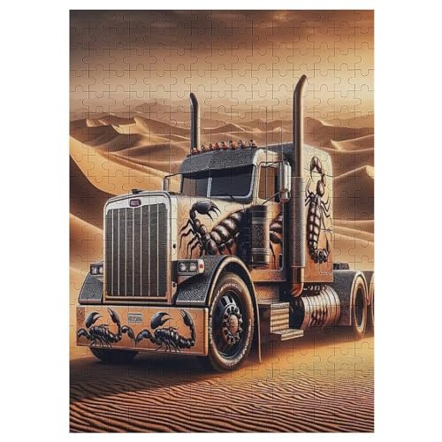 Puzzles Für Erwachsene 300 Teiliges LKW Puzzles Für Erwachsene Holzbrettpuzzles Denksportaufgaben Für Erwachsene （42×30cm） von GGJJTT