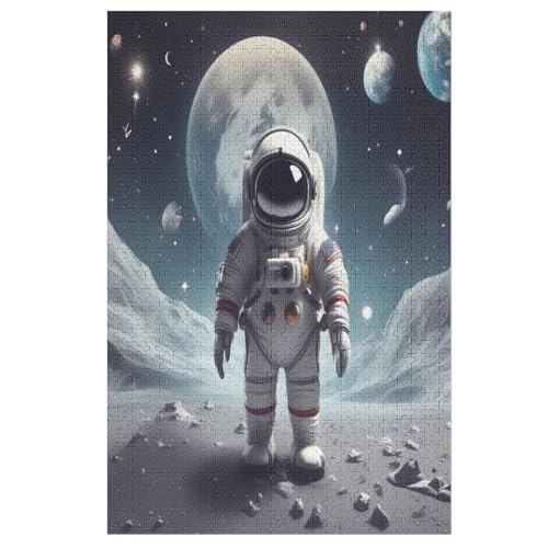 Puzzles Für Erwachsene Und Kinder, Astronaut -Puzzle, 1000 Teile, Kreative Holzpuzzles, Puzzles Für Erwachsene, Geschenke （78×53cm） von GGJJTT