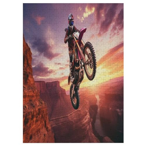 Puzzles Für Erwachsene Und Kinder, Motocross -Puzzle, 300 Teile, Kreative Holzpuzzles, Puzzles Für Erwachsene, Geschenke （42×30cm） von GGJJTT