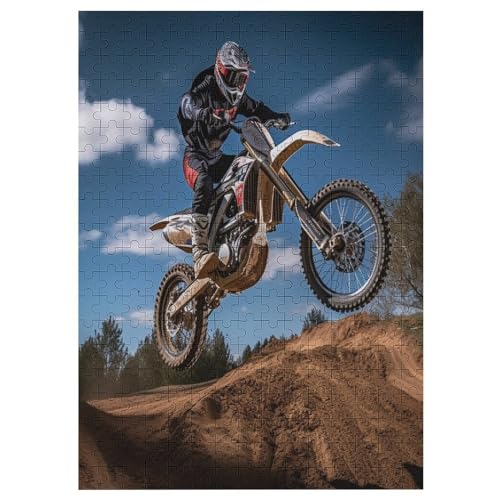 Puzzles Für Erwachsene Und Kinder, Motocross -Puzzle, 300 Teile, Kreative Holzpuzzles, Puzzles Für Erwachsene, Geschenke （42×30cm） von GGJJTT