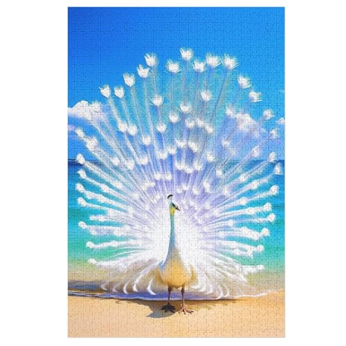 Puzzles Für Erwachsene Und Kinder, Pfau -Puzzle, 1000 Teile, Kreative Holzpuzzles, Puzzles Für Erwachsene, Geschenke （78×53cm） von GGJJTT