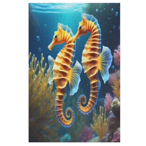 Puzzles Für Erwachsene Und Kinder, SeaPferd -Puzzle, 1000 Teile, Kreative Holzpuzzles, Puzzles Für Erwachsene, Geschenke （78×53cm） von GGJJTT