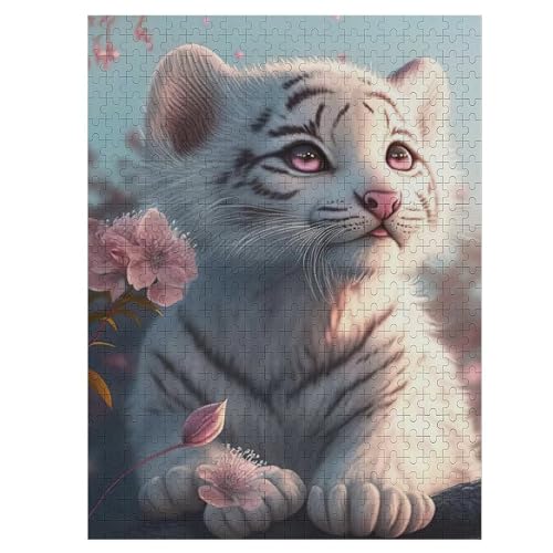 Puzzles Für Erwachsene Und Kinder, Tiger -Puzzle, 500 Teile, Kreative Holzpuzzles, Puzzles Für Erwachsene, Geschenke （55×41cm） von GGJJTT