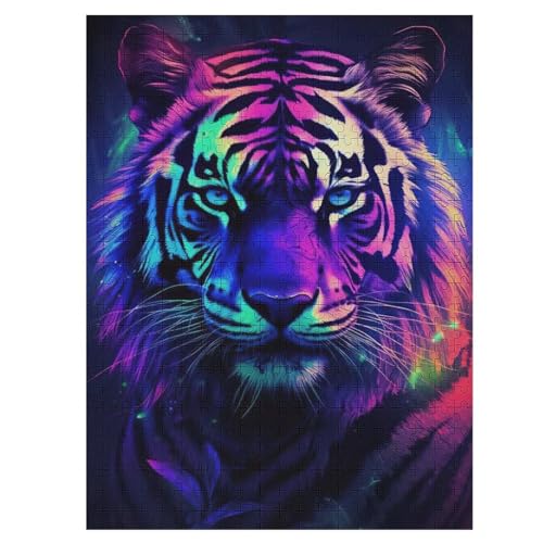 Puzzles Für Erwachsene Und Kinder, Tiger -Puzzle, 500 Teile, Kreative Holzpuzzles, Puzzles Für Erwachsene, Geschenke （55×41cm） von GGJJTT