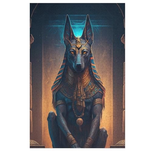 Puzzles Für Erwachsene: Anubis-Kunstwerk, 1000-teiliges Holzpuzzle Für Erwachsene Und Kinder Ab 12 Jahren. Tolles Geschenk Für Erwachsene （78×53cm） von GGJJTT