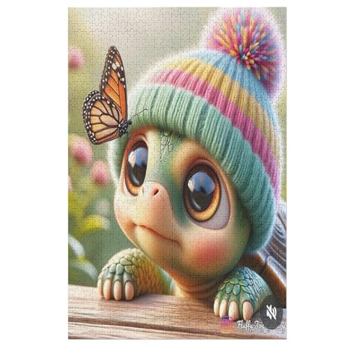 Puzzles Für Erwachsene: Cute Schildkröte, 1000-teiliges Holzpuzzle Für Erwachsene Und Kinder Ab 12 Jahren. Tolles Geschenk Für Erwachsene （78×53cm） von GGJJTT