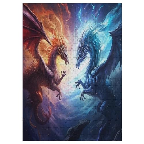 Puzzles Für Erwachsene: Drachen, 300-teiliges Holzpuzzle Für Erwachsene Und Kinder Ab 12 Jahren. Tolles Geschenk Für Erwachsene （42×30cm） von GGJJTT