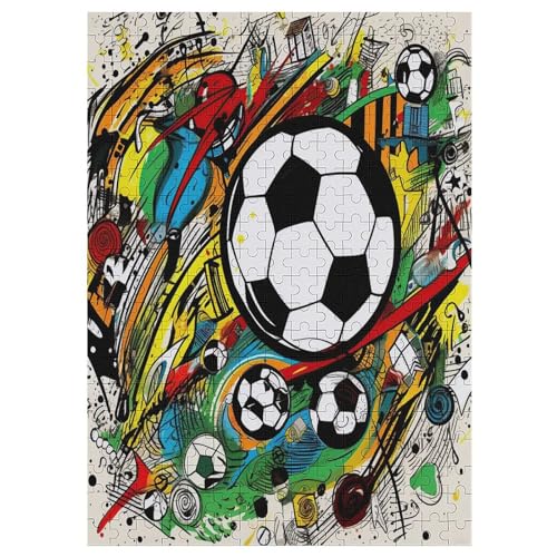 Puzzles Für Erwachsene: Fußball, 300-teiliges Holzpuzzle Für Erwachsene Und Kinder Ab 12 Jahren. Tolles Geschenk Für Erwachsene （42×30cm） von GGJJTT