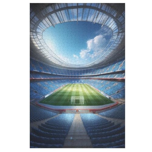 Puzzles Für Erwachsene: Fußball Field, 1000-teiliges Holzpuzzle Für Erwachsene Und Kinder Ab 12 Jahren. Tolles Geschenk Für Erwachsene 78×53cm von GGJJTT