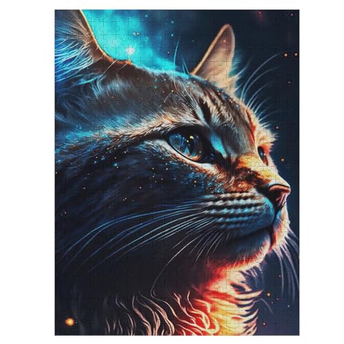 Puzzles Für Erwachsene: Katze, 500-teiliges Holzpuzzle Für Erwachsene Und Kinder Ab 12 Jahren. Tolles Geschenk Für Erwachsene （55×41cm） von GGJJTT