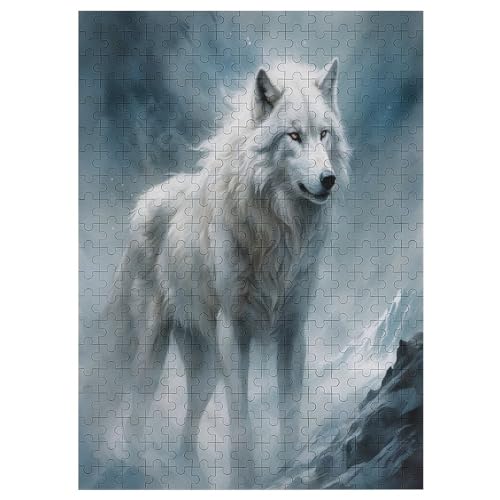 Puzzles Für Erwachsene: Wolf, 300-teiliges Holzpuzzle Für Erwachsene Und Kinder Ab 12 Jahren. Tolles Geschenk Für Erwachsene （42×30cm） von GGJJTT