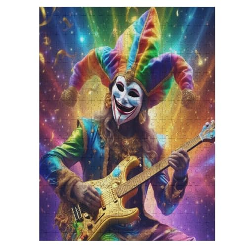 Regenbogenclown Puzzle Für Erwachsene,500-teiliges Puzzle,Puzzle Für Erwachsene Und Kinder,Holzpuzzle,Lernspielzeug, （55×41cm） von GGJJTT