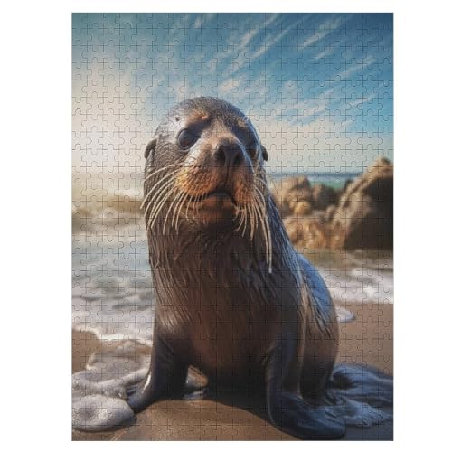 Robbe Puzzle 500 Teile,Puzzles Für Erwachsene, Impossible Puzzle, Geschicklichkeitsspiel Für Die Ganze Familie, Puzzle Kinder,Holzpuzzle-Geschenk,Raumdekoration, （55×41cm） von GGJJTT