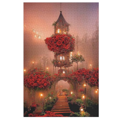 Rose 1000 Teile Premium-Puzzles Für Erwachsene Kinder- Holzpuzzles Spaß Und Lernspiele - Perfekte Puzzle-Geschenke （78×53cm） von GGJJTT