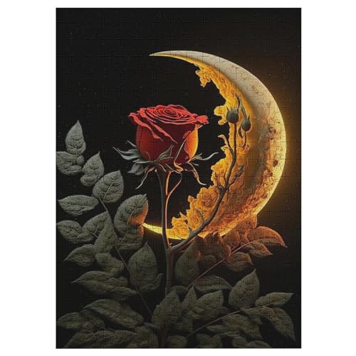 Rose Puzzles 300 Teile Erwachsener Kniffel Spaß Für Die Ganze Familie - 300 Puzzleteilige Motive, Holzpuzzle Kinder Erwachsene, Impossible Puzzle Schwer （42×30cm） von GGJJTT