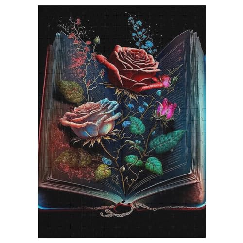 Rose Puzzles 300 Teile Erwachsener Kniffel Spaß Für Die Ganze Familie - 300 Puzzleteilige Motive, Holzpuzzle Kinder Erwachsene, Impossible Puzzle Schwer （42×30cm） von GGJJTT