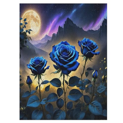 Rose Puzzles 500 Teile Erwachsener Kniffel Spaß Für Die Ganze Familie - 500 Puzzleteilige Motive, Holzpuzzle Kinder Erwachsene, Impossible Puzzle Schwer （55×41cm） von GGJJTT