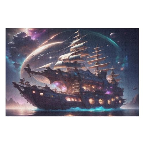 SailBoot Holzpuzzle 1000 Teile, Knobelspiele Für Erwachsene, Teenager, Puzzles Unmögliche - Kinder Puzzle Zimmer Deko （75×50cm） von GGJJTT