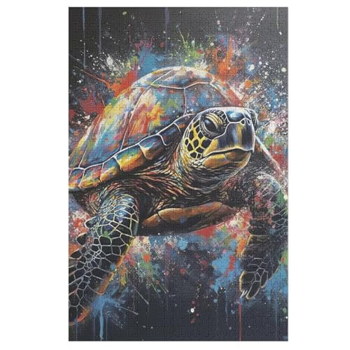 Schildkröte Holzpuzzle 1000 Teile,Puzzles Für Erwachsene, Impossible Puzzle, Geschicklichkeitsspiel Für Die Ganze Familie,Home Dekoration Puzzle, Puzzle Kinder Legespiel （78×53cm） von GGJJTT