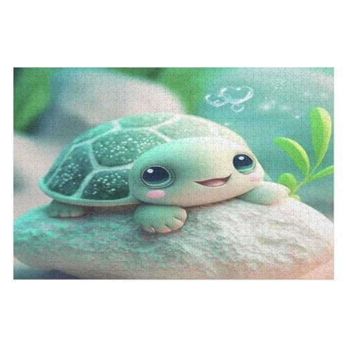 Schildkröte Puzzle 1000 Teile, Holzpuzzle Für Erwachsene, Impossible Puzzle, Geschicklichkeitsspiel Für Die Ganze Familie, Puzzle Farbenfrohes Legespiel Kinder Puzzles （75×50cm） von GGJJTT