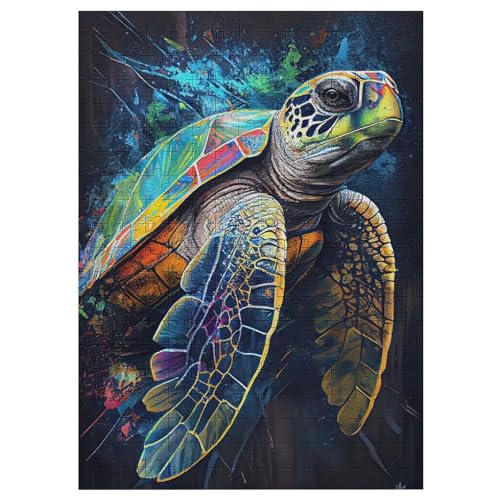 Schildkröte Puzzles 300 Teile Erwachsener Kniffel Spaß Für Die Ganze Familie - 300 Puzzleteilige Motive, Holzpuzzle Kinder Erwachsene, Impossible Puzzle Schwer （42×30cm） von GGJJTT