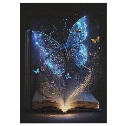 Schmetterling Holzpuzzle 300 Teile, Knobelspiele Für Erwachsene, Teenager, Puzzles Unmögliche - Kinder Puzzle Zimmer Deko （42×30cm） von GGJJTT