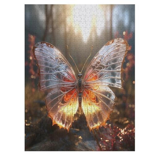 Schmetterling -Puzzle, 500 Teile,Holzpuzzle Für Erwachsene Kinder, Lustiges Spielzeug, Denkspiel, Spielzeug, Bildungsspiel, Herausforderung, Pädagogisch, （55×41cm） von GGJJTT