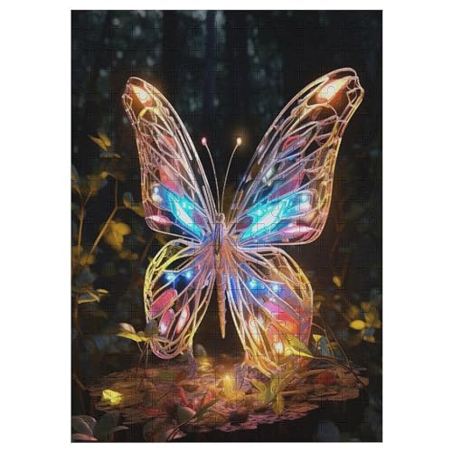 Schmetterling Puzzles 300 Teile Erwachsener Kniffel Spaß Für Die Ganze Familie - 300 Puzzleteilige Motive, Holzpuzzle Kinder Erwachsene, Impossible Puzzle Schwer （42×30cm） von GGJJTT