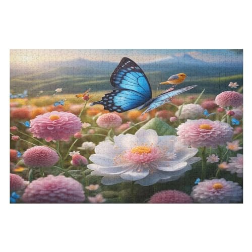 Schmetterling-Puzzlespiel Aus Holz, 1000 Puzzleteile, Kreatives Puzzle Für Teenager Und Erwachsene, Kreatives Spielzeug, Puzzles, （75×50cm） von GGJJTT