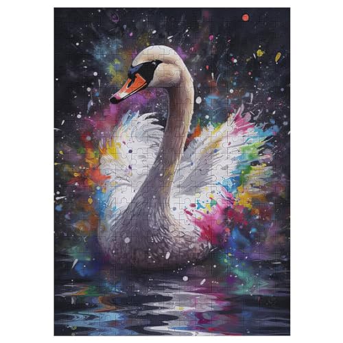 Schwan Puzzles 300 Teile Erwachsener Kniffel Spaß Für Die Ganze Familie - 300 Puzzleteilige Motive, Holzpuzzle Kinder Erwachsene, Impossible Puzzle Schwer （42×30cm） von GGJJTT