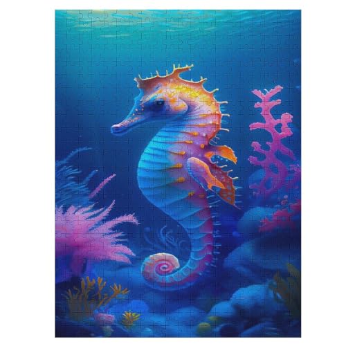 SeaPferd 500 Teile Puzzle, Holzpuzzle, Puzzles Für Erwachsene Kinder, 500 Teile Puzzle Für Jugendliche & Erwachsene Lernspiel Herausforderungsspielzeug （55×41cm） von GGJJTT