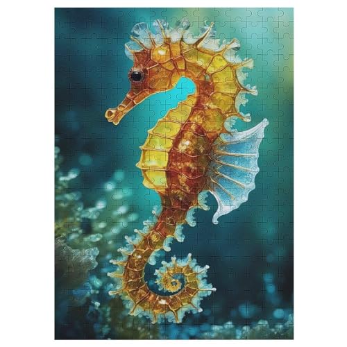 SeaPferd -Puzzle, 300 Teile,Holzpuzzle Für Erwachsene Kinder, Lustiges Spielzeug, Denkspiel, Spielzeug, Bildungsspiel, Herausforderung, Pädagogisch, （42×30cm） von GGJJTT