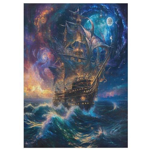 Segeln Schiff Holzpuzzle 300 Teile,Puzzles Für Erwachsene, Impossible Puzzle, Geschicklichkeitsspiel Für Die Ganze Familie,Home Dekoration Puzzle, Puzzle Kinder Legespiel （42×30cm） von GGJJTT