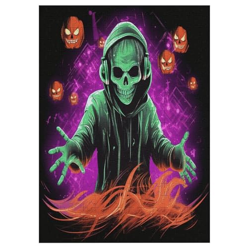 Skull Puzzles 300 Teile Erwachsener Kniffel Spaß Für Die Ganze Familie - 300 Puzzleteilige Motive, Holzpuzzle Kinder Erwachsene, Impossible Puzzle Schwer （42×30cm） von GGJJTT