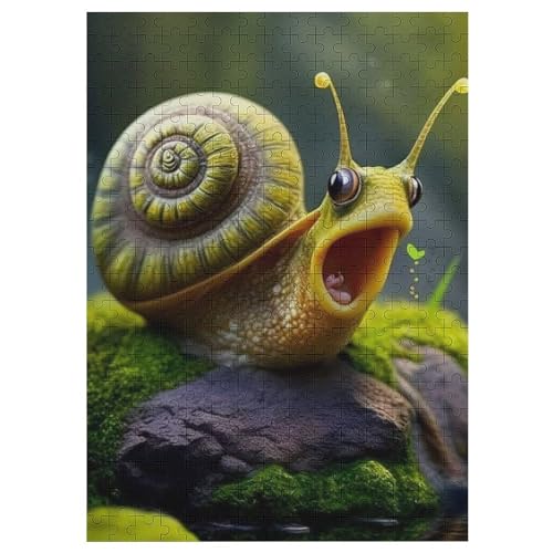 Snails Holzpuzzle 300 Teile,Puzzles Für Erwachsene, Impossible Puzzle, GesKükenlichkeitsspiel Für Die Ganze Familie,Home Dekoration Puzzle, Puzzle Kinder Legespiel （42×30cm） von GGJJTT