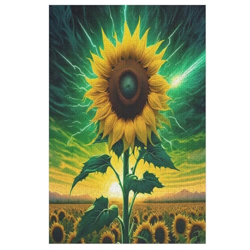 Sonnenblume 1000 Teile Puzzle, Holzpuzzle, Puzzles Für Erwachsene Kinder, 1000 Teile Puzzle Für Jugendliche & Erwachsene Lernspiel Herausforderungsspielzeug （78×53cm） von GGJJTT