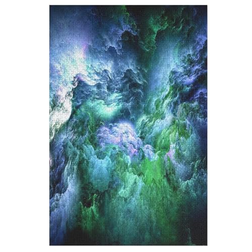 Space Colors Holzpuzzle Erwachsene - 1000 Teiliges Jigsaw Knobelspiel - Puzzle Für Erwachsene & Kinder - Outdoor & Reisespielzeug - Geduldspiel （78×53cm） von GGJJTT