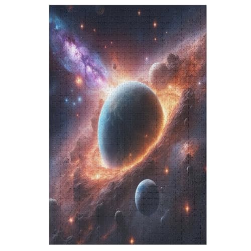 Space Planet-Puzzlespiel Aus Holz, 1000 Puzzleteile, Kreatives Puzzle Für Teenager Und Erwachsene, Kreatives Spielzeug, Puzzles, （78×53cm） von GGJJTT