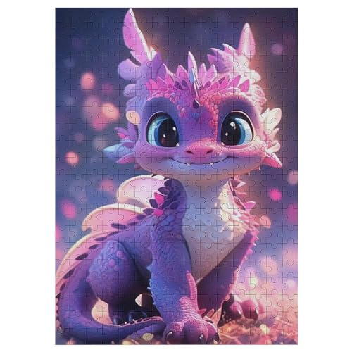 Süßer Drache 300 Teile Premium-Puzzles Für Erwachsene Kinder- Holzpuzzles Spaß Und Lernspiele - Perfekte Puzzle-Geschenke （42×30cm） von GGJJTT