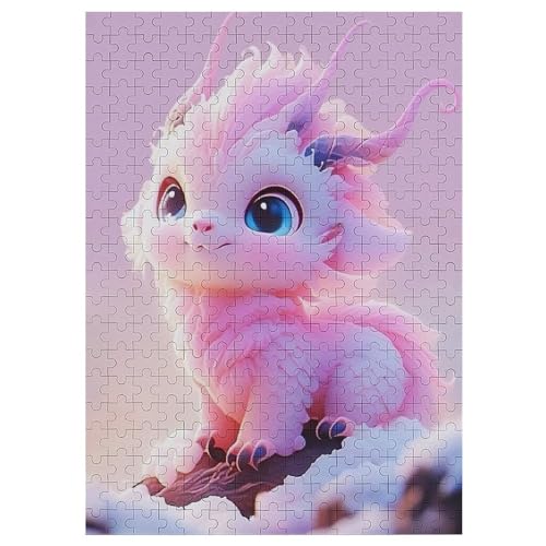 Süßer Drache Holzpuzzle 300 Teile, Knobelspiele Für Erwachsene, Teenager, Puzzles Unmögliche - Kinder Puzzle Zimmer Deko （42×30cm） von GGJJTT