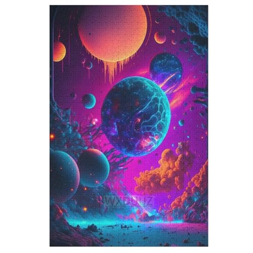 Surreale Weltraumlandschaften Holzpuzzle Erwachsene - 1000 Teiliges Jigsaw Knobelspiel - Puzzle Für Erwachsene & Kinder - Outdoor & Reisespielzeug - Geduldspiel （78×53cm） von GGJJTT