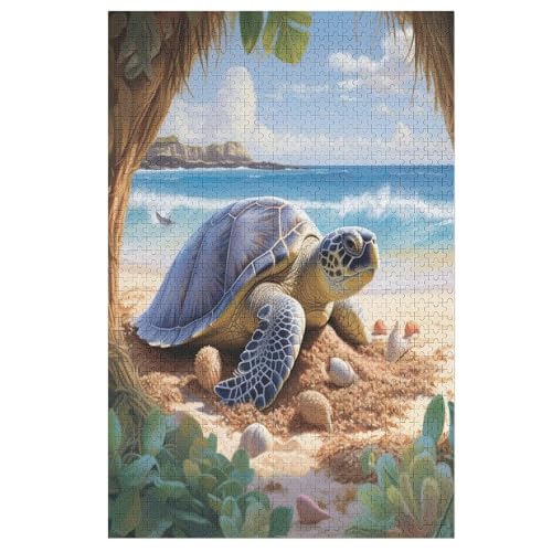 Tierschildkröte Puzzles 1000 Teile Erwachsener Kniffel Spaß Für Die Ganze Familie, Holzpuzzle Kinder Erwachsene, Impossible Puzzle Schwer 78×53cm von GGJJTT