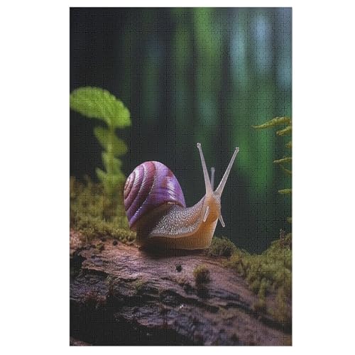 Tierschnecke -Puzzle, 1000 Teile,Holzpuzzle Für Erwachsene Kinder, Lustiges Spielzeug, Denkspiel, Spielzeug, Bildungsspiel, Herausforderung, Pädagogisch, （78×53cm） von GGJJTT