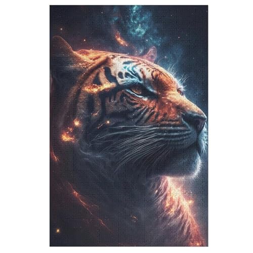 Tiger 1000 Teile Puzzle Für Erwachsene, Herausforderung Puzzles - Familienpuzzle Verringerter Druck Schwieriges Puzzle Rahmen Holzpuzzle Für Erwachsene Kinder 12+ （78×53cm） von GGJJTT