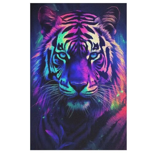 Tiger Puzzles 1000 Teile Erwachsener Kniffel Spaß Für Die Ganze Familie - 1000 Puzzleteilige Motive, Holzpuzzle Kinder Erwachsene, Impossible Puzzle Schwer （78×53cm） von GGJJTT