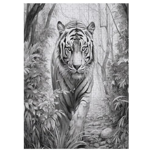 Tiger Puzzles 300 Teile Erwachsener Kniffel Spaß Für Die Ganze Familie - 300 Puzzleteilige Motive, Holzpuzzle Kinder Erwachsene, Impossible Puzzle Schwer （42×30cm） von GGJJTT