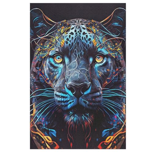 Tiger-Puzzlespiel Aus Holz, 1000 Puzzleteile, Kreatives Puzzle Für Teenager Und Erwachsene, Kreatives Spielzeug, Puzzles, （78×53cm） von GGJJTT